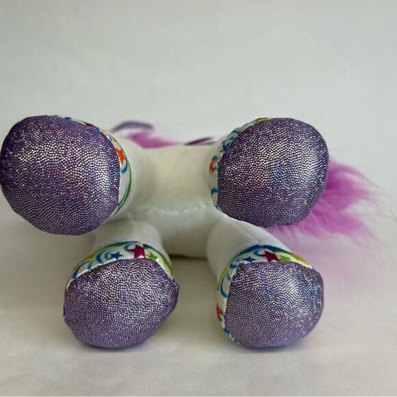 NWT White Magical Unicorn Pony With Rainbow Wings Purple Hair - Picture 9 of 12